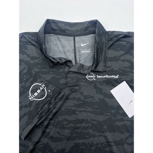 Nike‎ Dri-Fit Jacquard Camo Black AA1852 Golf Polo Shirt Mens L Short Sleeve